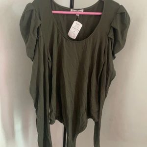 Green Puff-sleeve Bodysuit NEW W/ Tags